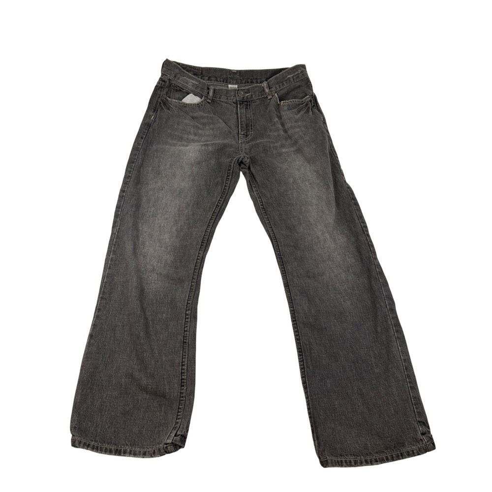 G-Unit Mens Relaxed Wide Leg Faded Black Denim Jeans 34x30 Streetwear Y2K Heavy